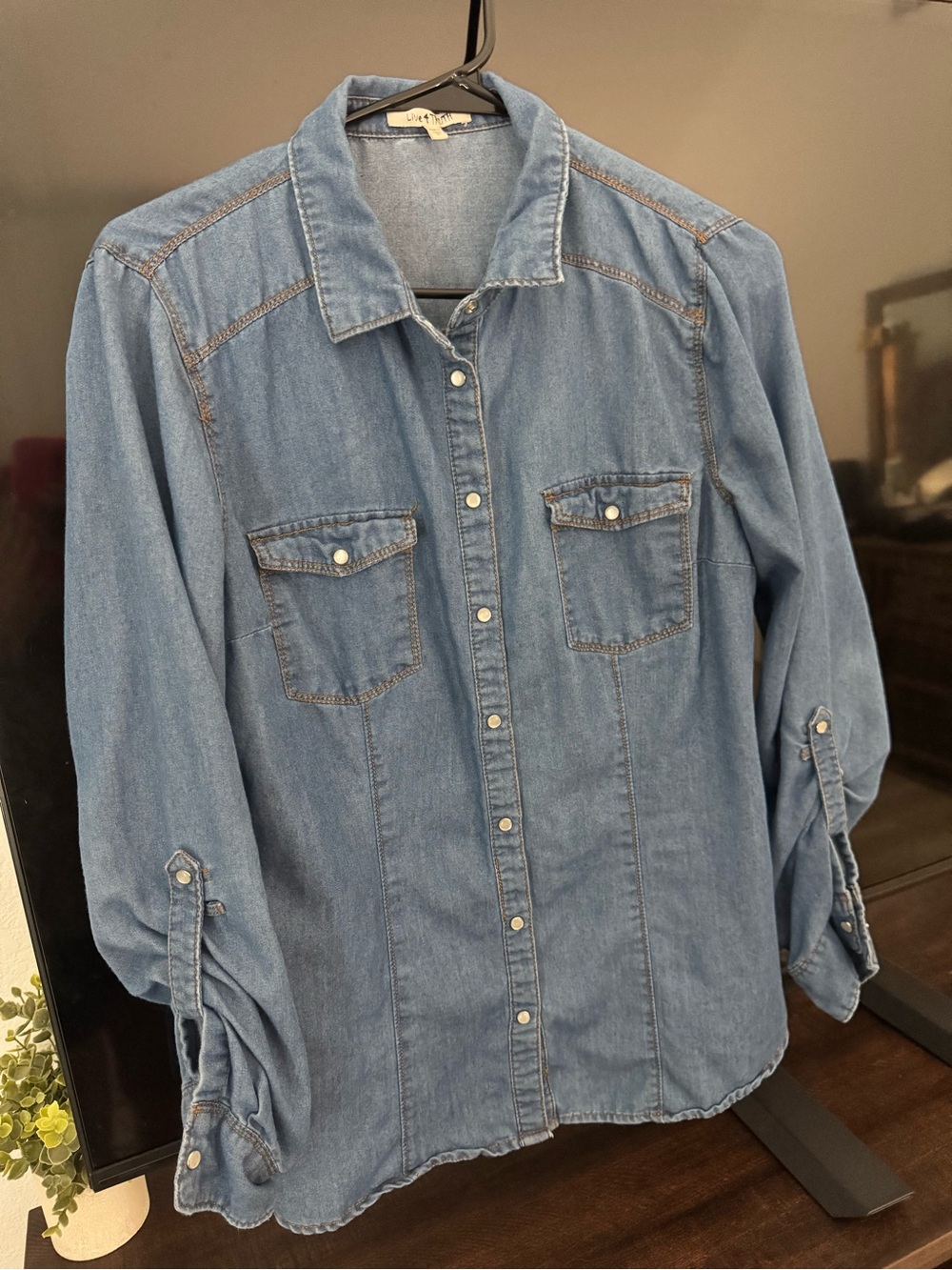 Live 4 Truth Light Blue Denim Button-Down Shirt